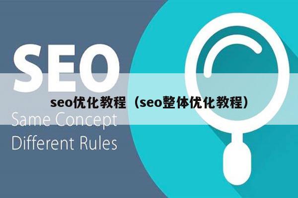 seo优化教程（seo整体优化教程）